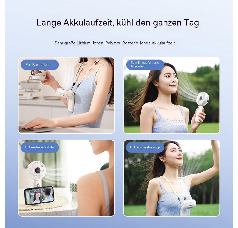 nsihing Handventilator Handventilator klappbar/wiederaufladbar mit Smartphonehalterung, Klein-Hand-Held-USB-Fan Portable Ventilatoren Kleiner – Bild 3 von 5