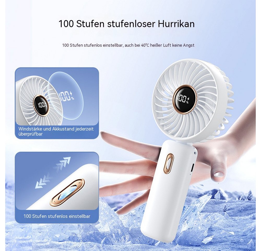 nsihing Handventilator Handventilator klappbar/wiederaufladbar mit Smartphonehalterung, Klein-Hand-Held-USB-Fan Portable Ventilatoren Kleiner – Bild 5 von 5