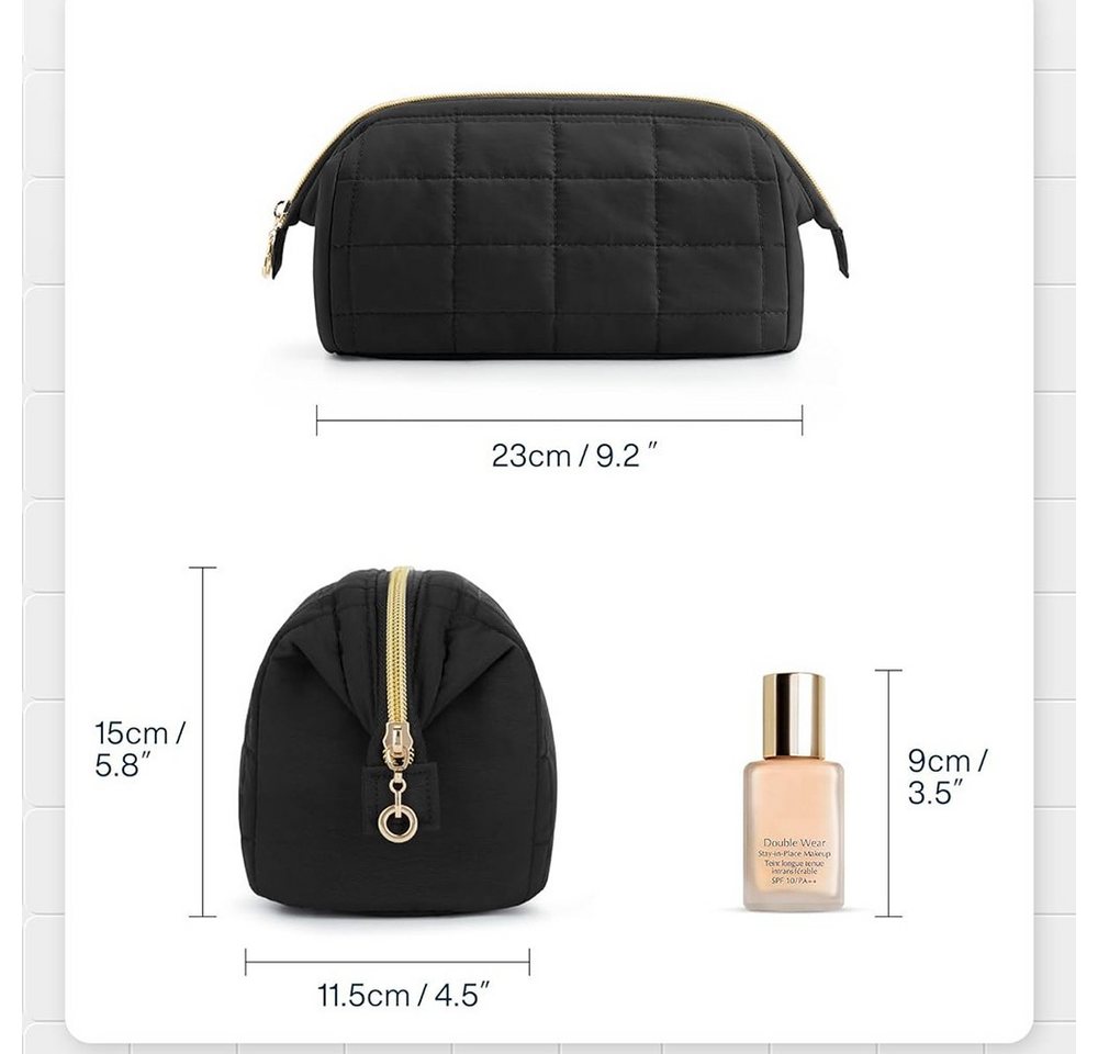 nsihing Kosmetiktasche Tragbare Schminktasche,Weit Öffnende Organizer Make-up-Tasche – Bild 2 von 5