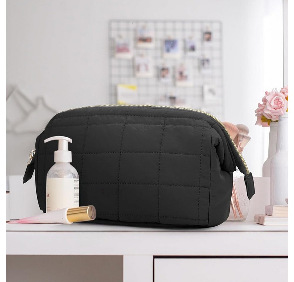 nsihing Kosmetiktasche Tragbare Schminktasche,Weit Öffnende Organizer Make-up-Tasche – Bild 3 von 5