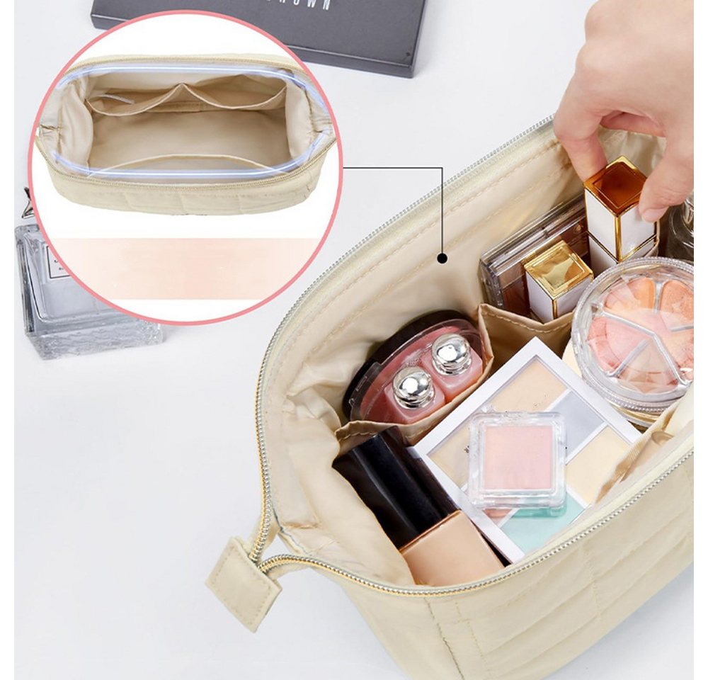 nsihing Kosmetiktasche Tragbare Schminktasche,Weit Öffnende Organizer Make-up-Tasche – Bild 4 von 5