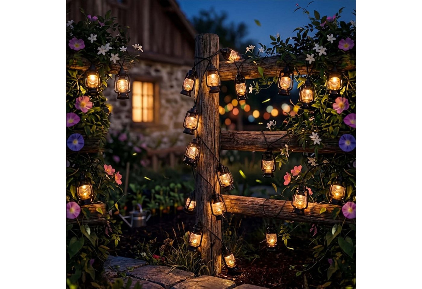 nsihing LED-Lichterkette 20 LED Campinglichter solarbetrieben,Mini-Kerosinlampe – Bild 3 von 5