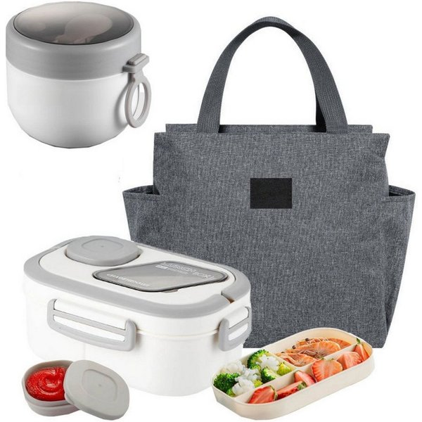nsihing Lunchbox Große Bento Box mit 2 Fächern und Besteck, (Brotdose Lunchbox Erwachsene und Büro 1200ml, Auslaufsichere), für Schule Arbeit Männer Frauen und 