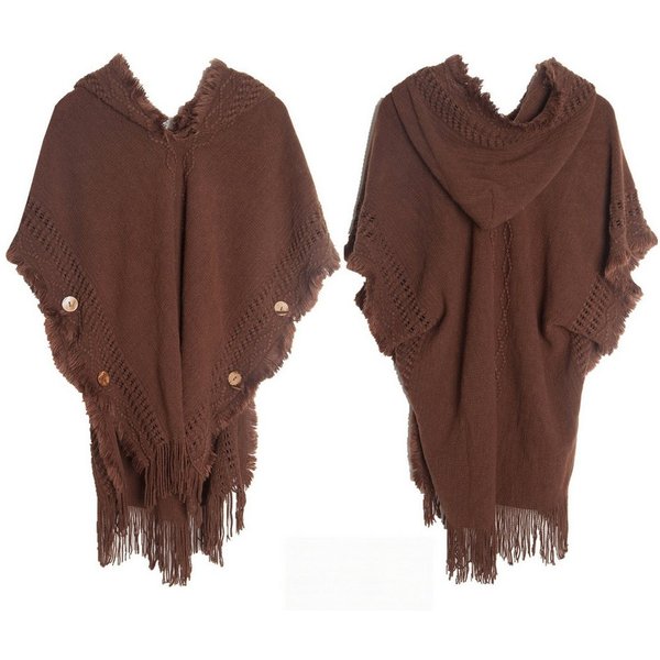 nsihing Modeschal Damen Boho Lange Poncho, Winter Warm Umhang, Damen Strick-schal mit Quasten für Herbst und Winter