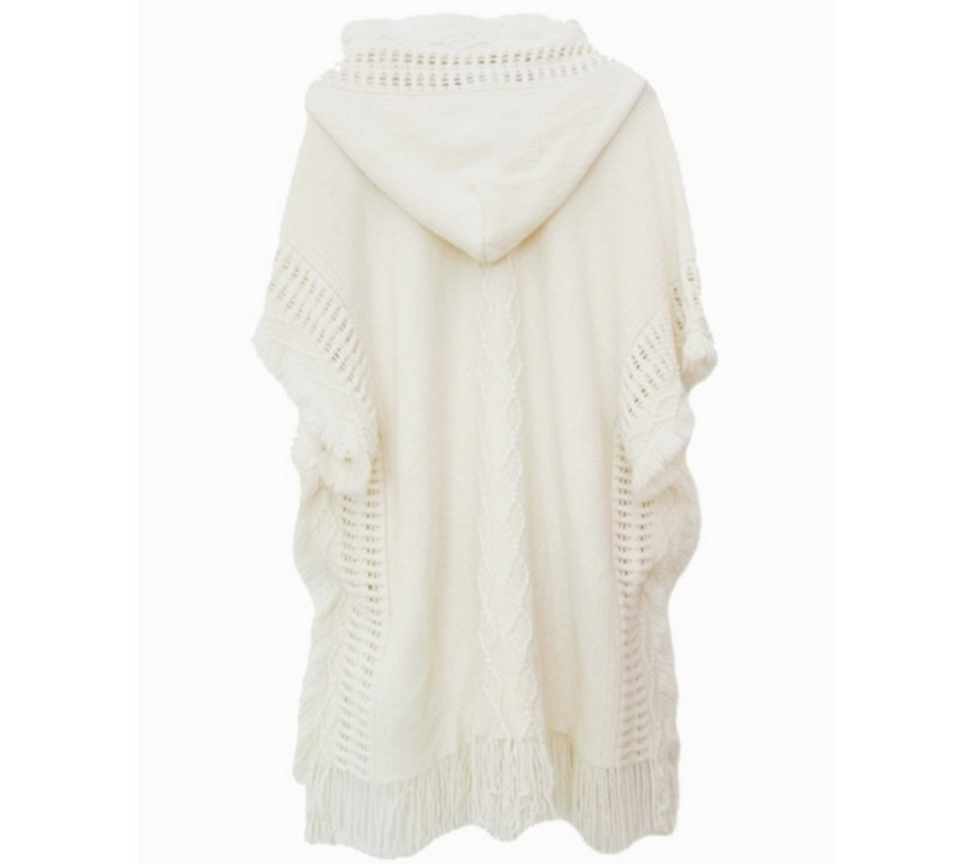 nsihing Modeschal Damen Boho Lange Poncho, Winter Warm Umhang, Damen Strick-schal mit Quasten für Herbst und Winter – Bild 3 von 5