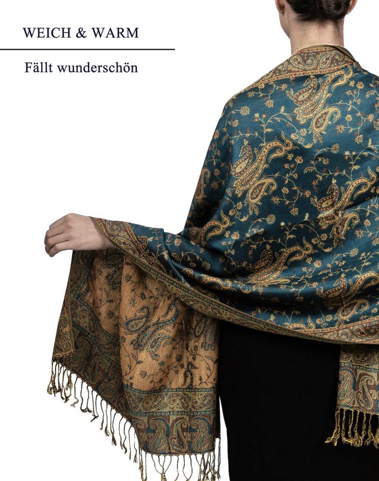 nsihing Modeschal Damen Kaschmirimitat-Schal, Elegant Weich Schultertuch Schal, Schals und Umhänge für Abendkleider, Festivals und alle Anlässe – Bild 3 von 5