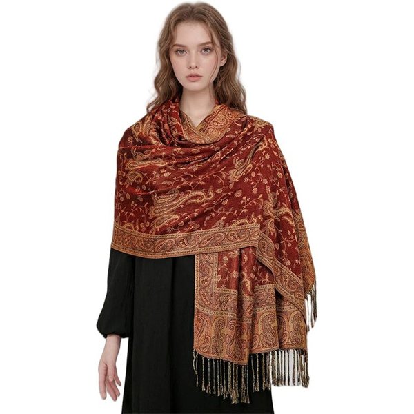 nsihing Modeschal Damen Kaschmirimitat-Schal, Elegant Weich Schultertuch Schal, Schals und Umhänge für Abendkleider, Festivals und alle Anlässe