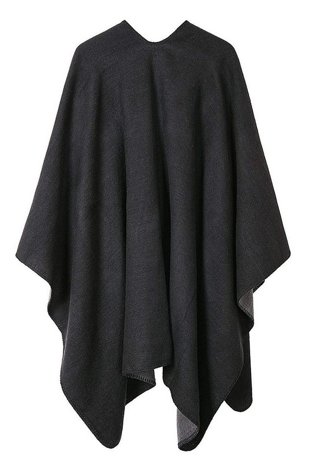nsihing Modeschal Poncho Damen Strick Poncho Winter Warm Elegant Poncho Decke, Poncho Cape Mantel Übergroße Poncho Frauen Schal – Bild 2 von 5