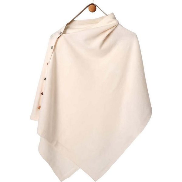 nsihing Poncho Einfarbiger Damen-Umhang, mit goldenen Knöpfen,Winter