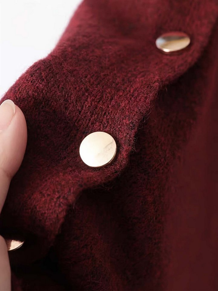 nsihing Poncho Einfarbiger Damen-Umhang, mit goldenen Knöpfen,Winter – Bild 5 von 5