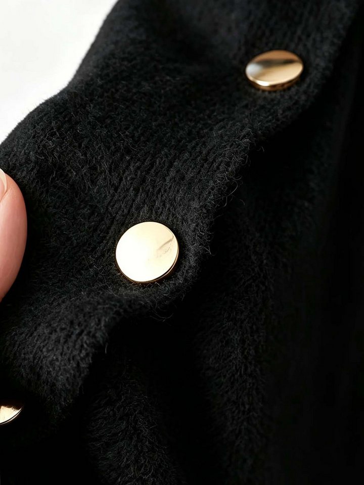 nsihing Poncho Einfarbiger Damen-Umhang, mit goldenen Knöpfen,Winter – Bild 5 von 5
