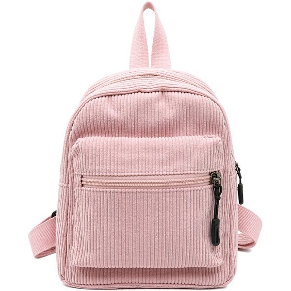 nsihing Rucksack Cord Rucksack Damen Klein, Süß Mini Rucksack Damen, Leicht, mit 2 Reißverschlusstaschen, Verstellbarem Gurt für Reisen