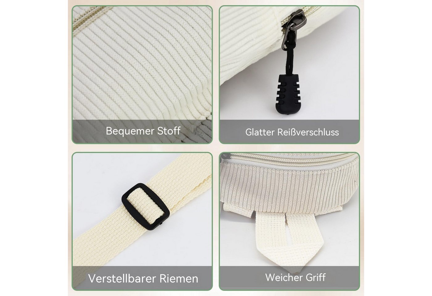 nsihing Rucksack Cord Rucksack Damen Klein, Süß Mini Rucksack Damen, Leicht, mit 2 Reißverschlusstaschen, Verstellbarem Gurt für Reisen – Bild 3 von 5