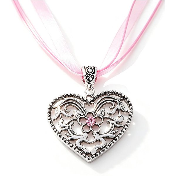 nsihing Schmuckset Trachtenschmuck,bayerischer Dirndl-Schmuck,Bierfest Herz-Halskette (1-tlg), Bayerische Trachtenkette mit Strass-Herzanhänger und für Damen