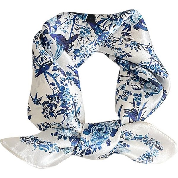 nsihing Seidentuch Damen-Halstuch, Modetuch Bandana Maulbeerseide, Quadratisch, 53 x 53 cm, 1er Pack- Haartuch für Damen & Herren