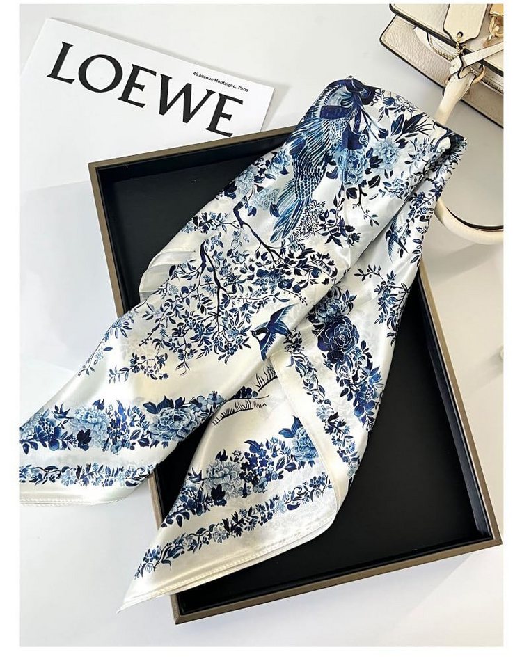 nsihing Seidentuch Damen-Halstuch, Modetuch Bandana Maulbeerseide, Quadratisch, 53 x 53 cm, 1er Pack- Haartuch für Damen & Herren – Bild 4 von 5