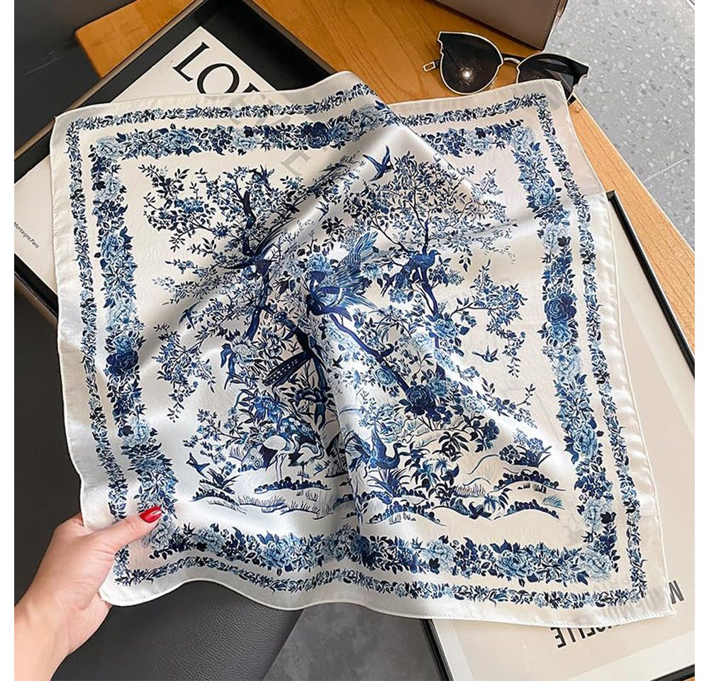 nsihing Seidentuch Damen-Halstuch, Modetuch Bandana Maulbeerseide, Quadratisch, 53 x 53 cm, 1er Pack- Haartuch für Damen & Herren – Bild 5 von 5