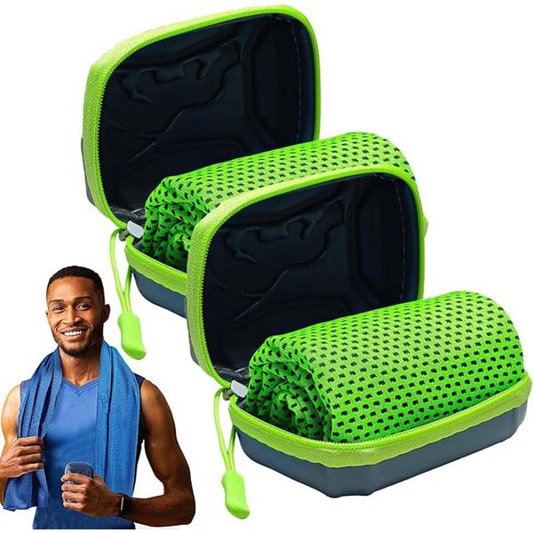 nsihing Sporthandtuch 2 Pack Kühltuch Mit Aufbewahrungsbox, 80x30cm Handtuch, (2-St)