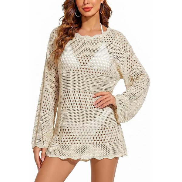 nsihing Strandkleid Damen Strandmode Strandkleider Sommer Gestrickt