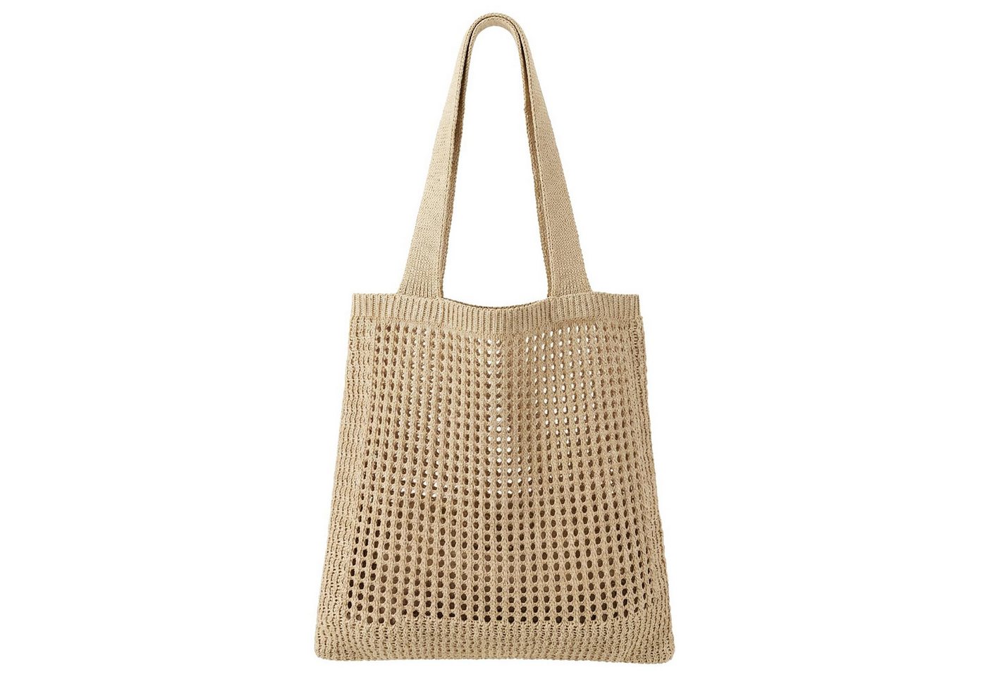 nsihing Strandtasche Damen Sommer Boho, Gestrickte Tasche Beach Bag Netz Strandbeutel (Häkeltasche Mesh Gehäkelt Handtasche, Tote Bag), Netztasche Umhängetasche – Bild 2 von 5