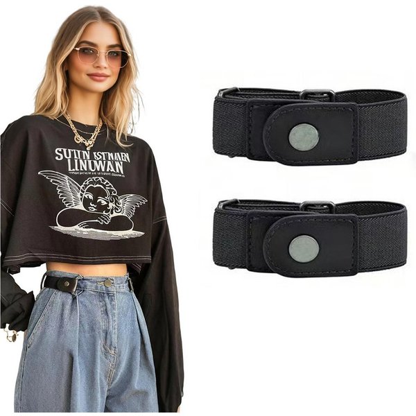 nsihing Stretchgürtel Elastischer Gürtel ohne Schnalle für Damen und Herren,Unsichtbarer verstellbarer Gürtel für Herren,elastischer schnallenloser Gürtel