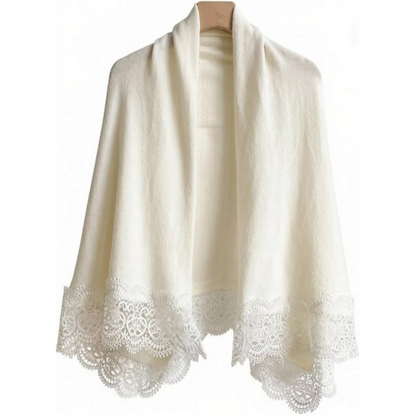 nsihing Strickjacke Große- Elegantes Spitzen-Tuch,für Hochzeiten, Dates und Pendeln