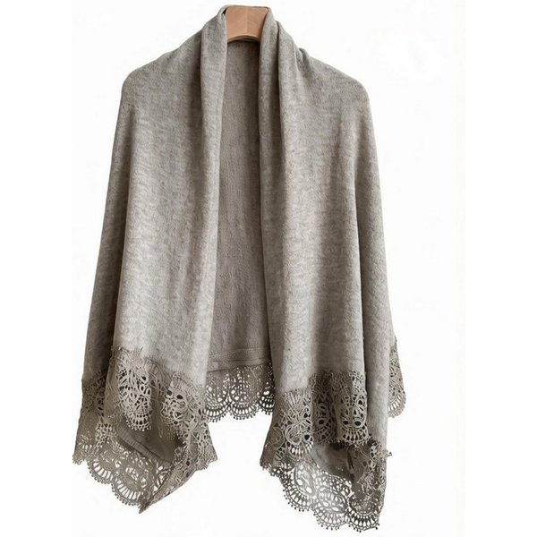 nsihing Strickjacke Große- Elegantes Spitzen-Tuch,für Hochzeiten, Dates und Pendeln