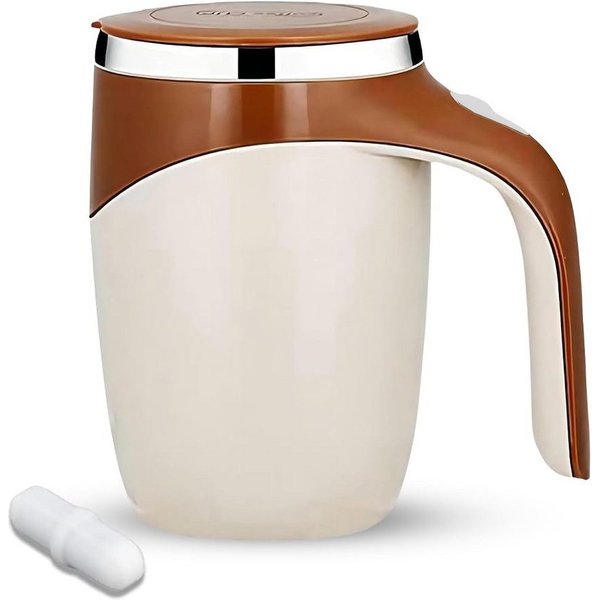 nsihing Tasse Selbstrührende Tasse mit Deckel, Thermosbecher Edelstahl 380ml, USB Wiederaufladbar Selbstrührender Kaffeebecher mit Griff