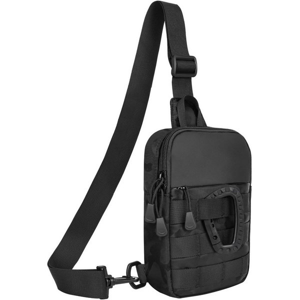 nsihing Umhängetasche Herren Umhängetasche, Taktische Brusttasche mit Kompaktem Design, Wasserabweisend für Reise, Arbeit, Sport & Alltag