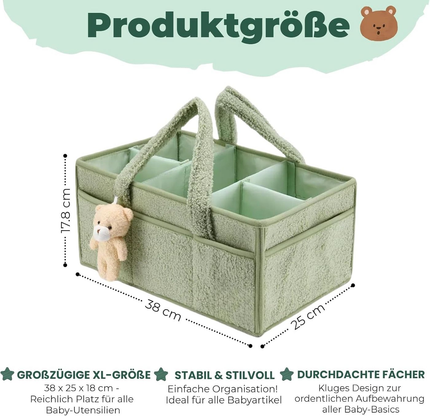 nsihing Wickeltasche Wickeltisch Organizer, Tragbarer Wickelkorb – Bild 2 von 5