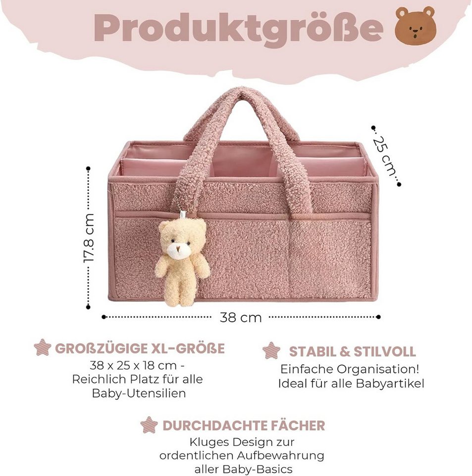 nsihing Wickeltasche Wickeltisch Organizer, Tragbarer Wickelkorb – Bild 2 von 5