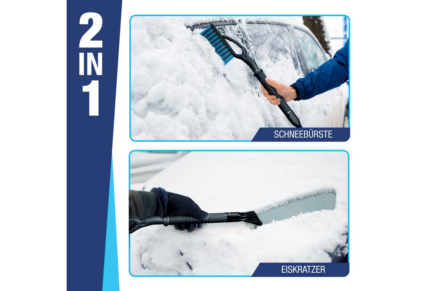 NTG Nutzfahrzeug Technik GmbH Eiskratzer Schneebesen - Eiskratzer XXL 65 cm lang Multifunktionaler Winterhelfer: Perfekt für die Fahrzeugpflege – Bild 3 von 5