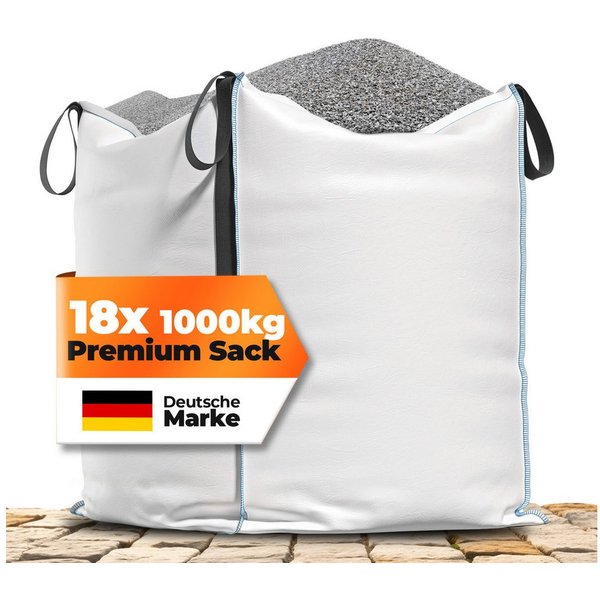 NTG Nutzfahrzeug Technik GmbH Gartensack Big Bag, 4 Schlaufen, Tragfähigkeit von 1000 kg, 90 x 90 x 90cm, 729 l, (18-tlg), Recycelbar, Strapazierfähig, UV Bestä