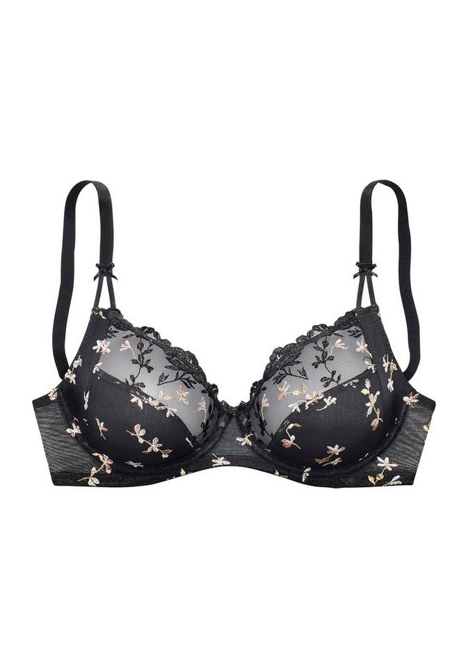 Nuance by Lascana Bügel-BH, BH mit Bügel, Spitzen-BH, als Dessous-Set kombinierbar aus feiner Spitze in blumiger Optik, sexy Dessous, große Größen – Bild 2 von 5