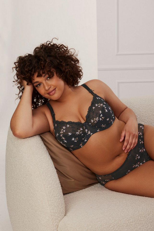 Nuance by Lascana Bügel-BH, BH mit Bügel, Spitzen-BH, als Dessous-Set kombinierbar aus feiner Spitze in blumiger Optik, sexy Dessous, große Größen – Bild 4 von 5