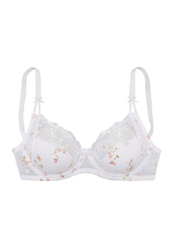 Nuance by Lascana Bügel-BH, BH mit Bügel, Spitzen-BH, als Dessous-Set kombinierbar aus feiner Spitze in blumiger Optik, sexy Dessous, große Größen – Bild 2 von 5