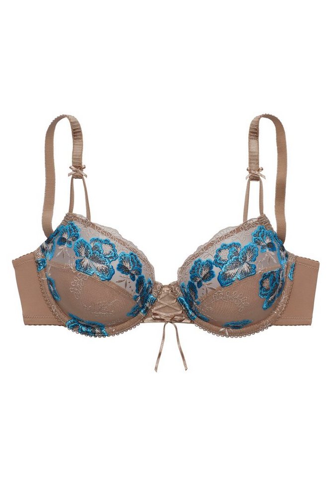 Nuance by Lascana Bügel-BH, BH mit Bügel, Spitzen-BH, als Dessous-Set kombinierbar mit floraler Stickereispitze und edler Schnürung, sexy Dessous – Bild 2 von 5