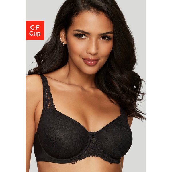 Nuance by Lascana Minimizer-BH, BH mit Bügel, mit Spitzenträgern mit Schmetterlingsmotiv, große Größen