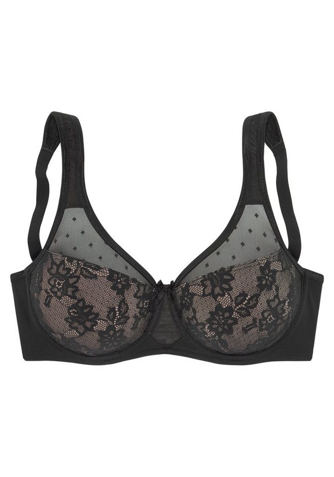Nuance by Lascana Minimizer-BH mit unterlegter Jacquardspitze, Dessous, ideal für große Größen – Bild 2 von 5