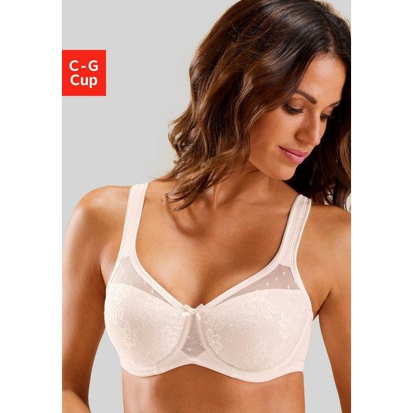 Nuance by Lascana Minimizer-BH mit unterlegter Jacquardspitze, Dessous, ideal für große Größen