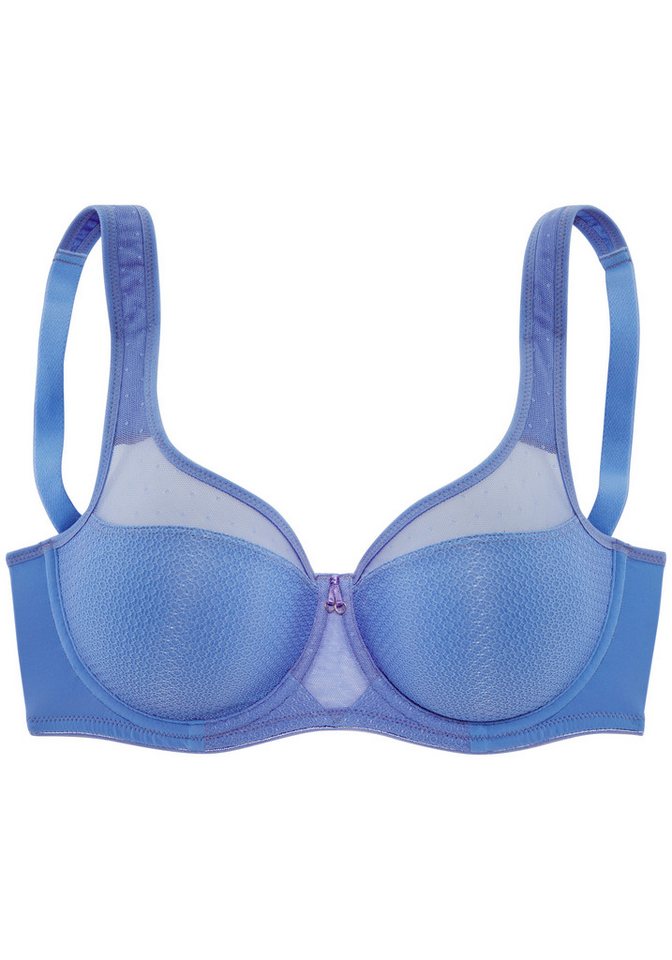 Nuance by Lascana Minimizer-BH, BH mit Bügel mit breiten Trägern & transparenten Netzeinsätzen, große Größen – Bild 2 von 5