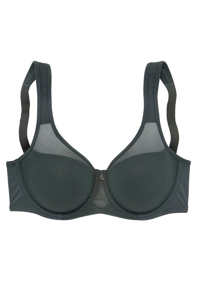 Nuance by Lascana Minimizer-BH, BH mit Bügel mit breiten Trägern & transparenten Netzeinsätzen, große Größen – Bild 2 von 5