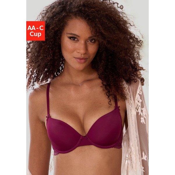 Nuance by Lascana Schalen-BH, BH mit Bügel, mit Spitzenrücken & nahtlosen Schalen als Dessous-Set kombinierbar, sexy Dessous, sexy Unterwäsche