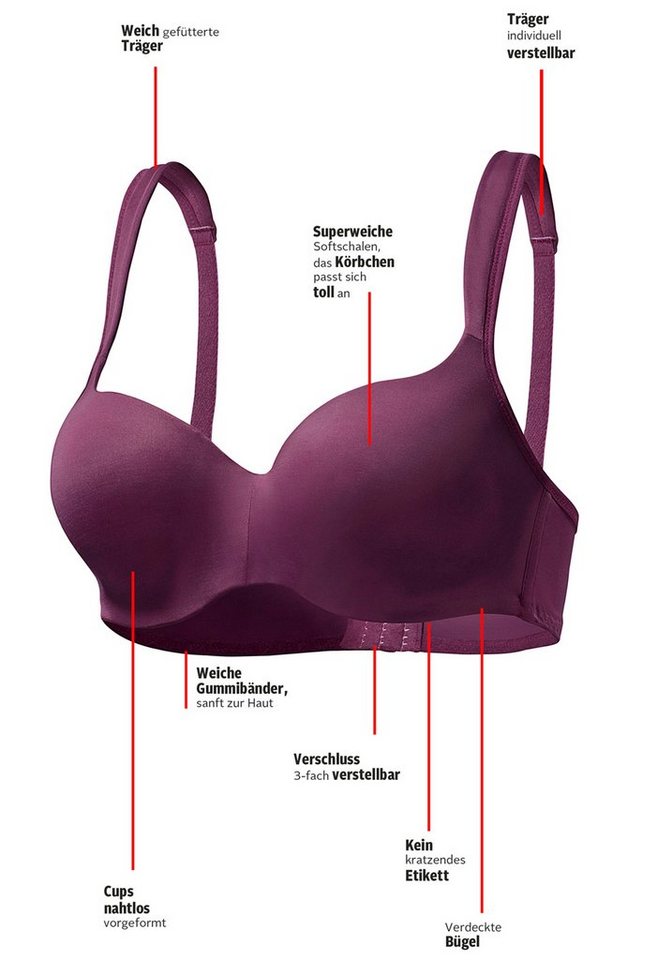 Nuance by Lascana Schalen-BH, Dirndl-BH, BH mit Bügel, Optimizer aus hochwertiger Microfaser – auch ideal für große Größen – Bild 4 von 5