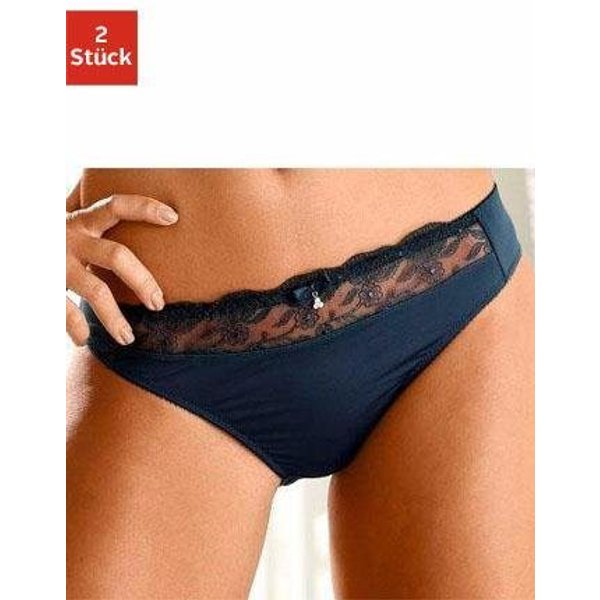Nuance by Lascana Slip (Packung, 2 Stück) mit schöner Stickereispitze, als Dessous-Set kombinierbar