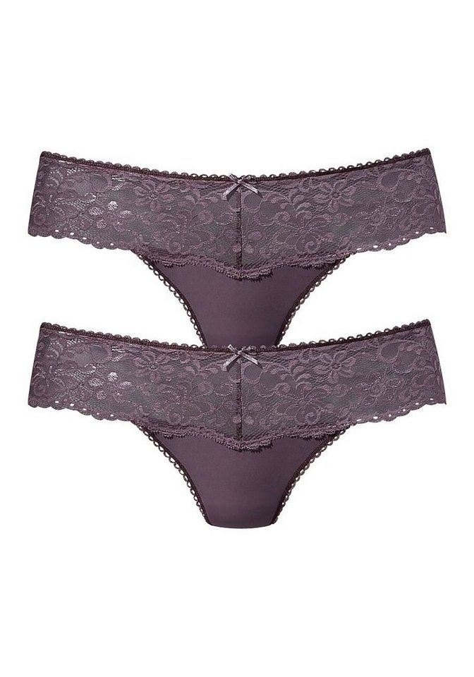 Nuance by Lascana String mit breitem Spitzenband, als Dessous-Set kombinierbar (Packung, 2 Stück) sexy Dessous, sexy Unterwäsche – Bild 2 von 5