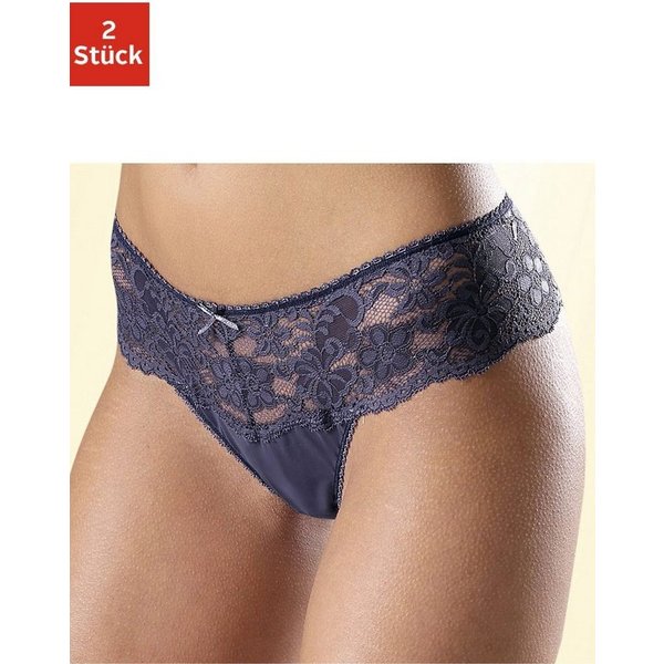 Nuance by Lascana String mit breitem Spitzenband, als Dessous-Set kombinierbar (Packung, 2 Stück) sexy Dessous, sexy Unterwäsche