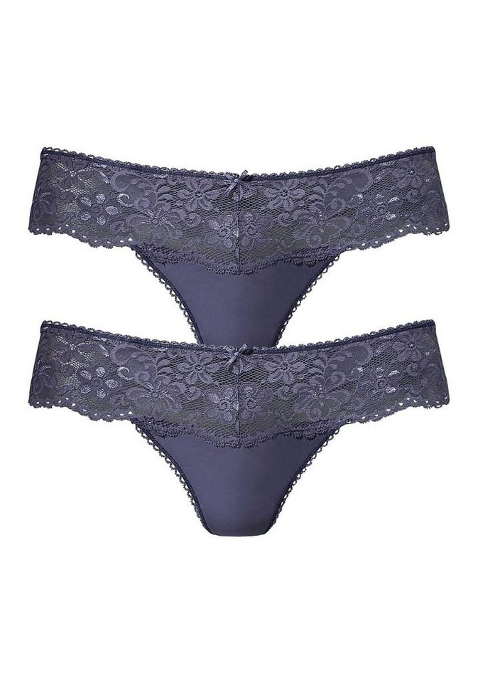 Nuance by Lascana String mit breitem Spitzenband, als Dessous-Set kombinierbar (Packung, 2 Stück) sexy Dessous, sexy Unterwäsche – Bild 2 von 5