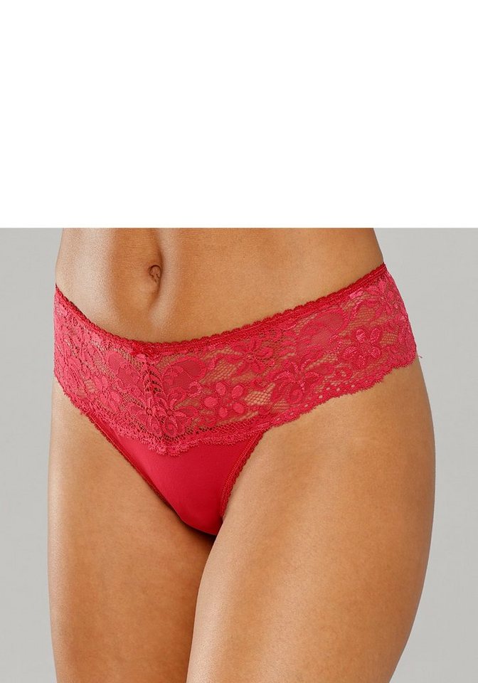 Nuance by Lascana String mit breitem Spitzenband, als Dessous-Set kombinierbar (Packung, 2 Stück) sexy Dessous, sexy Unterwäsche – Bild 4 von 5
