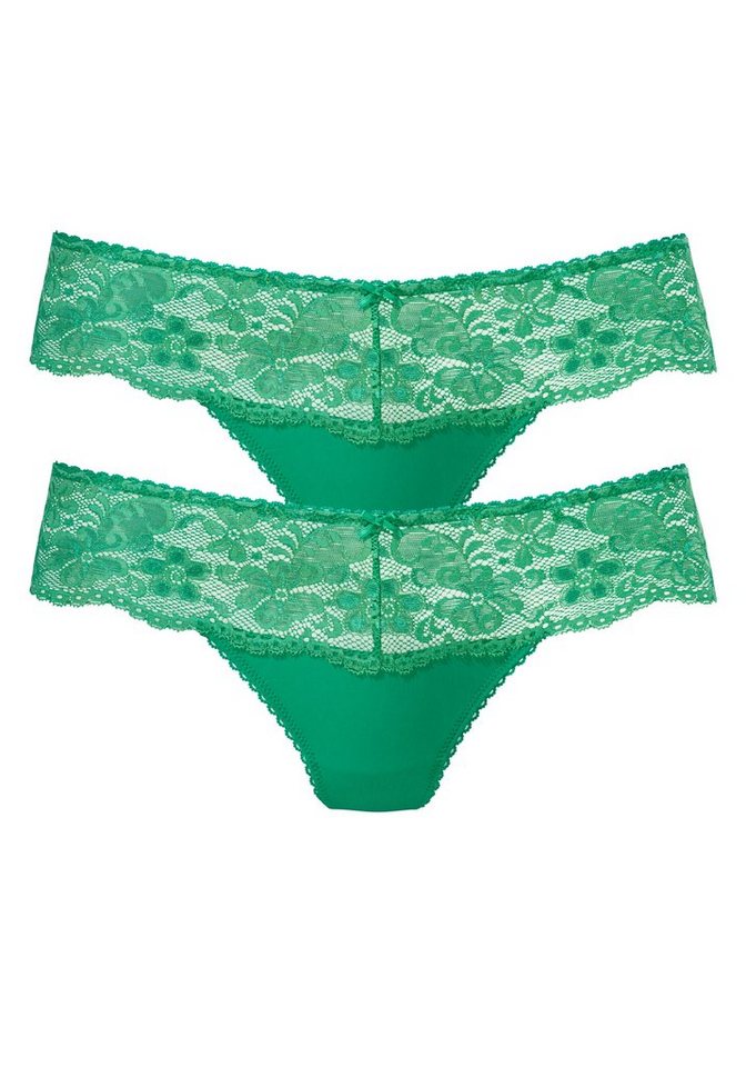 Nuance by Lascana String mit breitem Spitzenband, als Dessous-Set kombinierbar (Packung, 2 Stück) sexy Dessous, sexy Unterwäsche – Bild 2 von 5